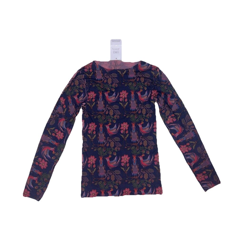 AMB Designs Bohemian Patterned Stretch Top Women's One Size Raw Edge Second Skin
